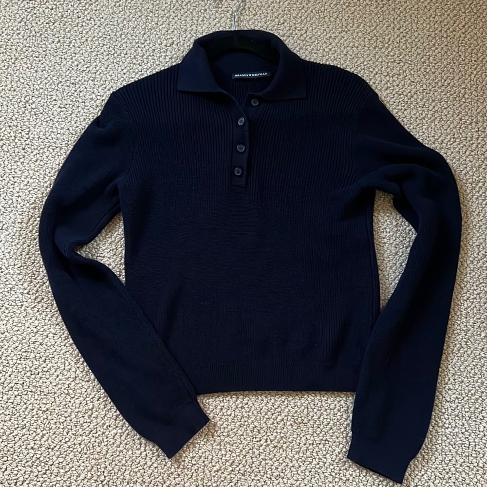 Collared Navy Blue button sweater